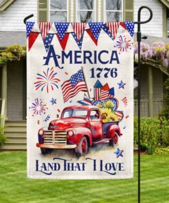 4th Of July Truck America 1776 Land That I Love Flag TQN1301F