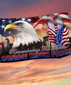 9.11 America Patriot Day Grommet Flag Remembering The Fallen LNT392GF