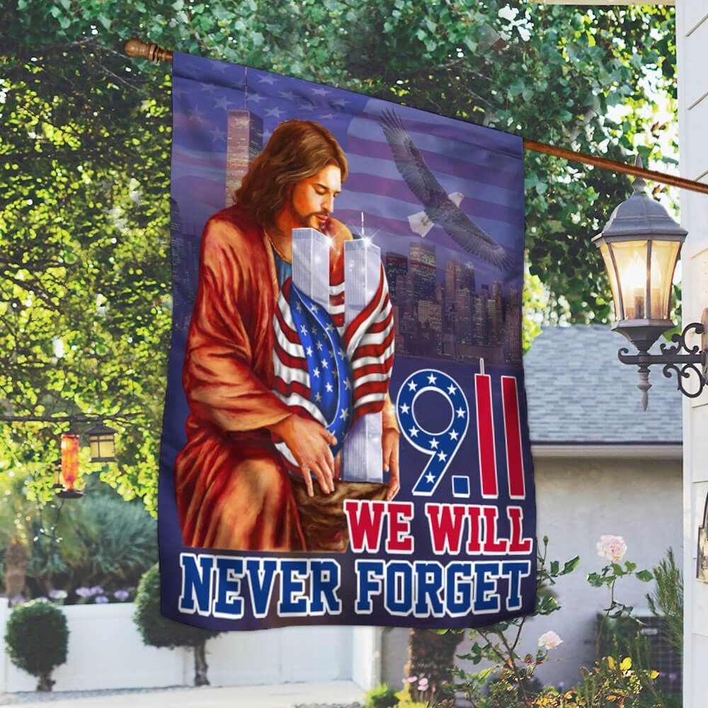 9.11 Flag America Patriot Day Flag We Will Never Forget LNT320F - Image 2