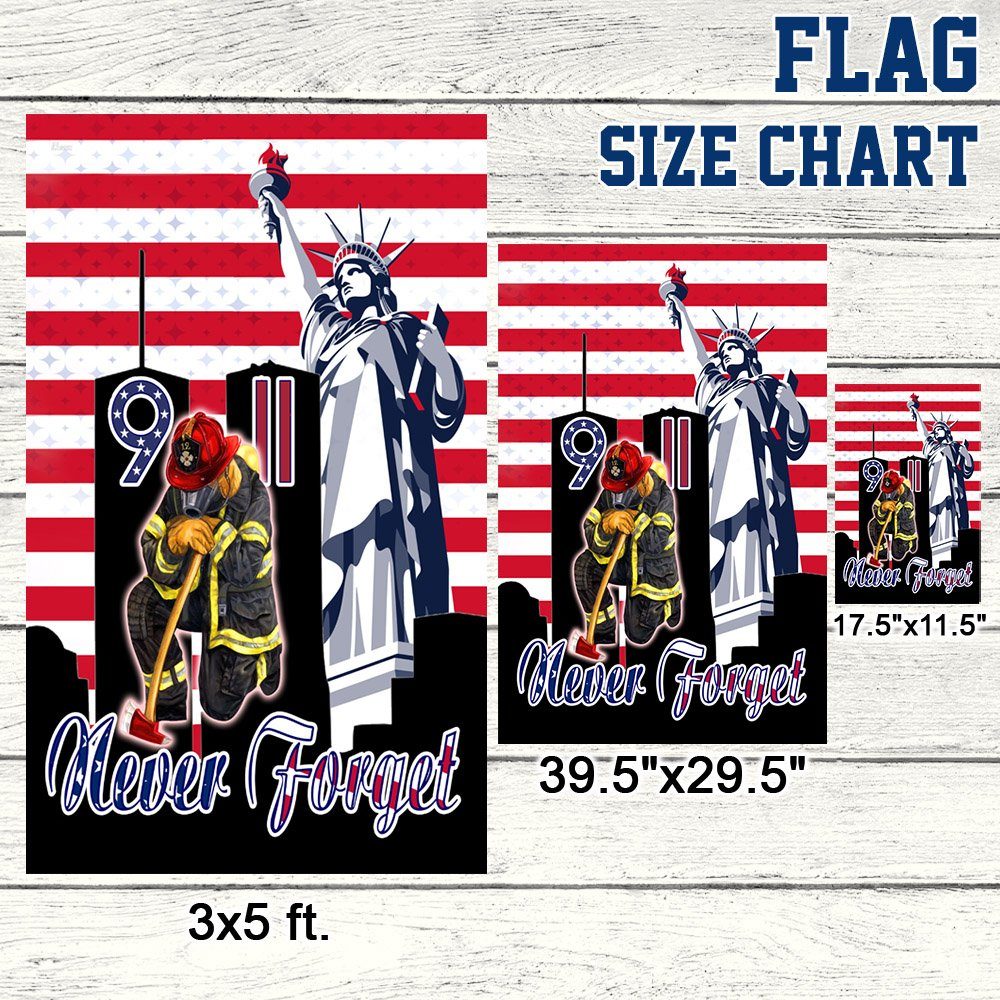 9/11 Flag, Never Forget 911, Firefighter LNT244F - Image 7