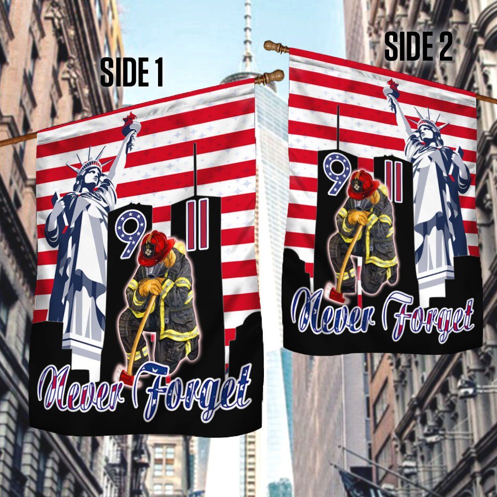 9/11 Flag, Never Forget 911, Firefighter LNT244F - Image 3