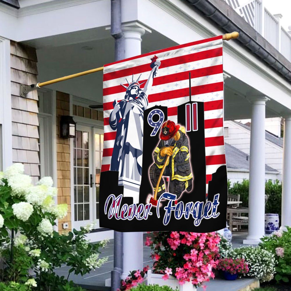9/11 Flag, Never Forget 911, Firefighter LNT244F