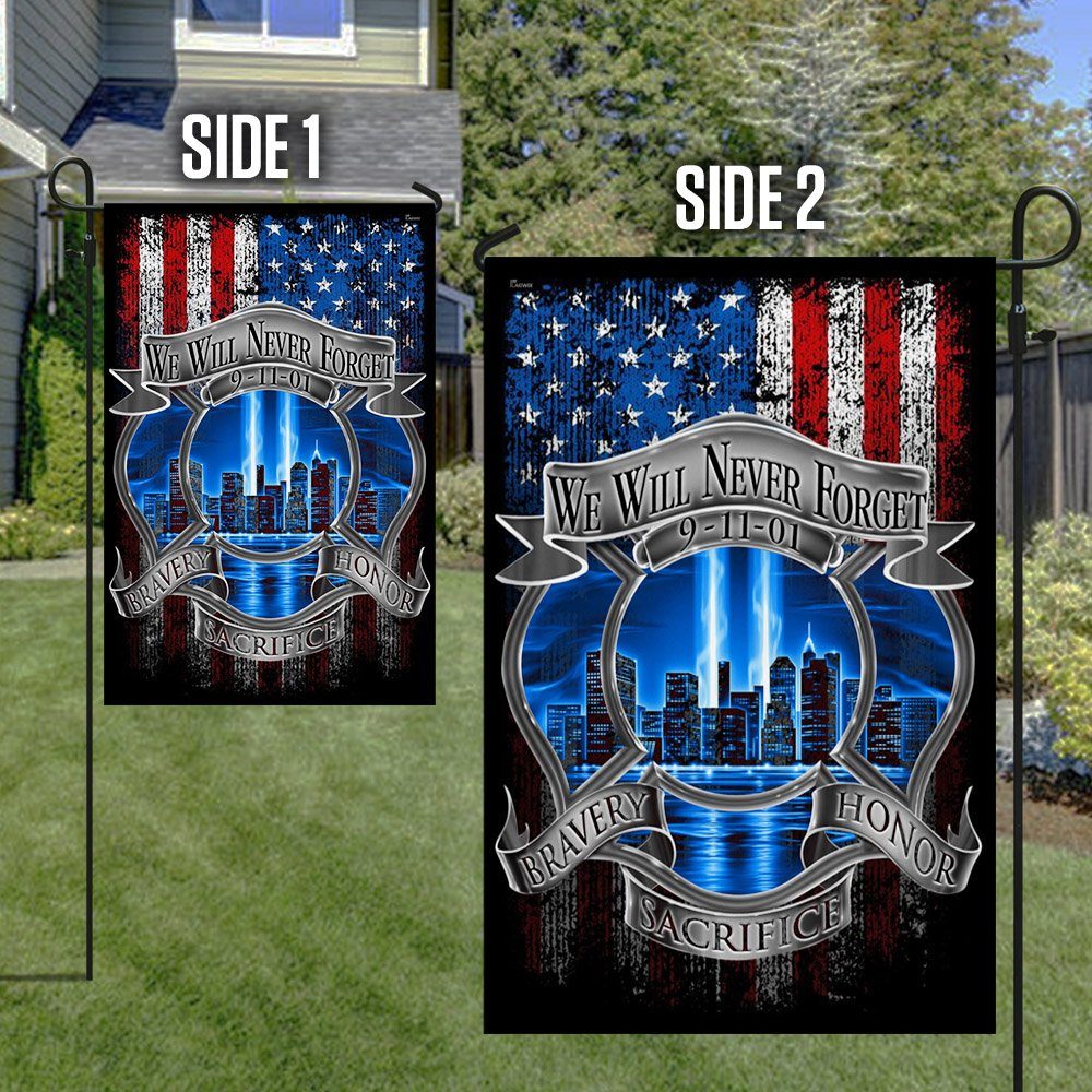 9/11 Flag, The 9/11 Attacks, Never Forget 911, Flag For Firefighter, Firefighter Logo LNT245F - Image 6