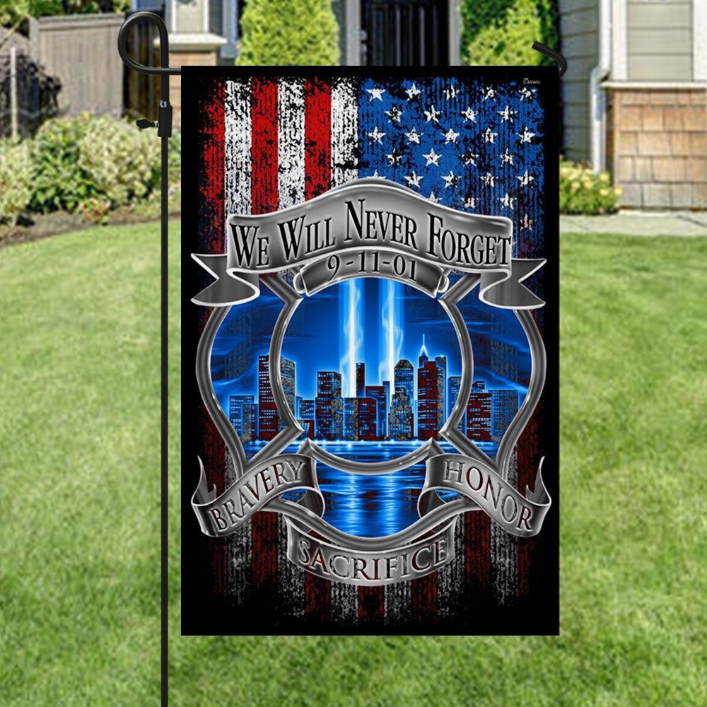 9/11 Flag, The 9/11 Attacks, Never Forget 911, Flag For Firefighter, Firefighter Logo LNT245F - Image 4