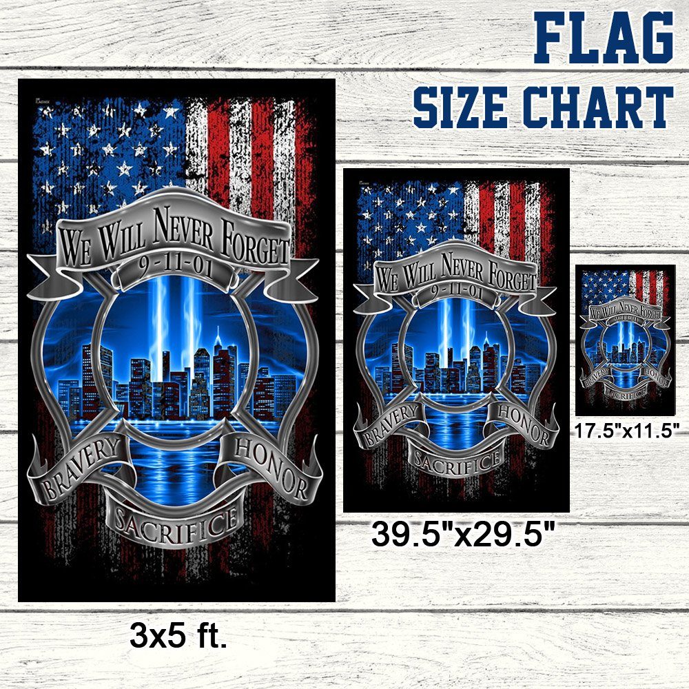 9/11 Flag, The 9/11 Attacks, Never Forget 911, Flag For Firefighter, Firefighter Logo LNT245F - Image 7