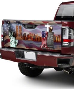 911 flag the heart never forgets the memories within patriot day 9.11 truck tailgate decal sticker wrap mbh65f 8923