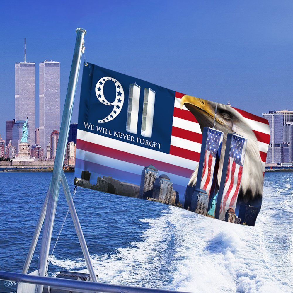 911 Grommet Flag We Will Never Forget 911 Patriot Day BNN406GFv1 - Image 2