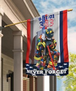 9 11 343 Firefighters Flagwix™ Firefighter 9-11-01. 343 Never Forget Flag