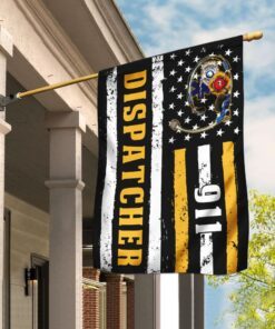 9 11 Dispatcher Thin Gold Line Flagwix™ 911 Dispatcher Flag