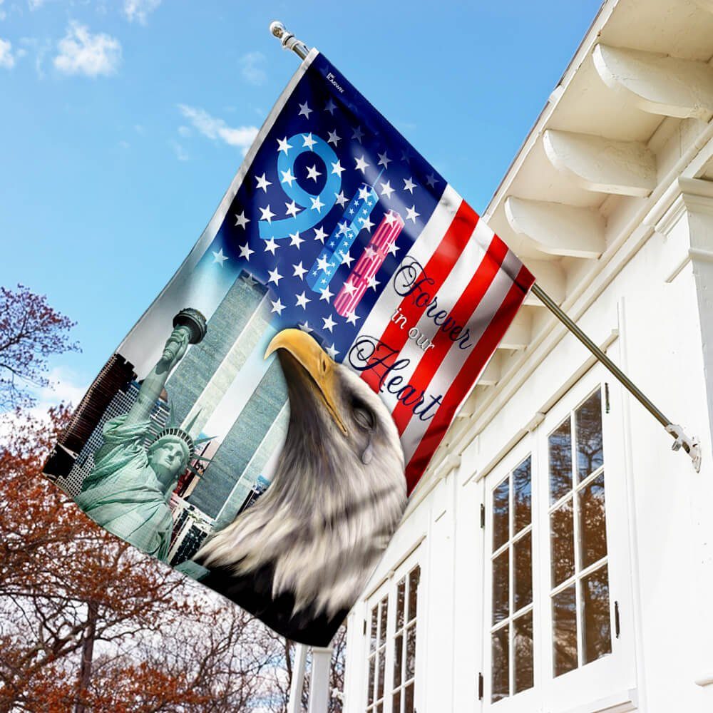 9 11 Never Forget Eagle Flagwix™ Forever In Our Heart 911 American Flag - Image 2