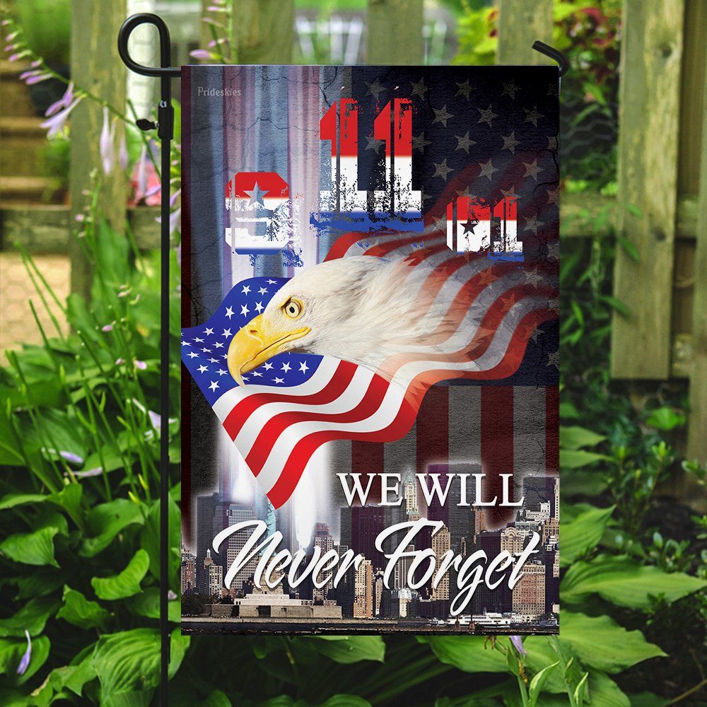 9 11 Never Forget Eagle Flagwix™ Patriot Day. 9-11-01. We Will Never Forget American Flag - Image 7