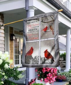 A Big Piece Of My Heart Lives In Heaven. Cardinal Flag