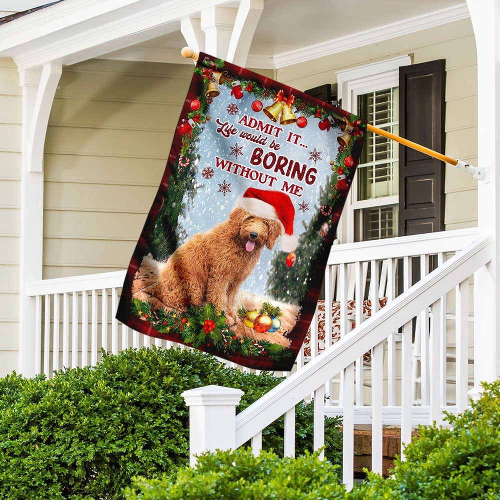 Admit It Life Would Be Boring Without Me Flag Flagwix™ Goldendoodle Merry Christmas Flag - Image 5