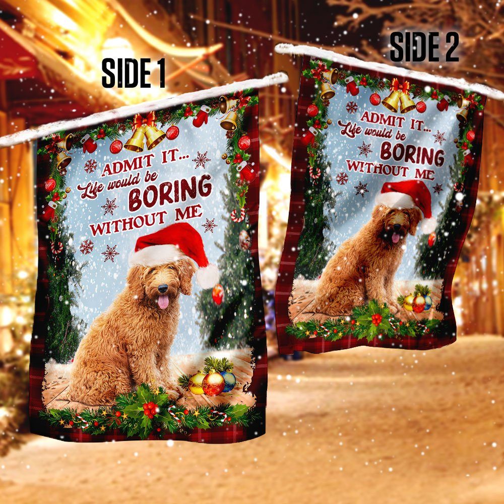Admit It Life Would Be Boring Without Me Flag Flagwix™ Goldendoodle Merry Christmas Flag - Image 4