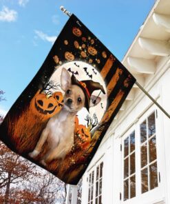 adorable chihuahua halloween flag flagwix™ happy halloween flag with chihuahua photo 2949
