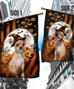 adorable chihuahua halloween flag flagwix™ happy halloween flag with chihuahua photo 4410