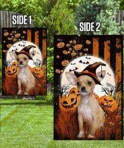 adorable chihuahua halloween flag flagwix™ happy halloween flag with chihuahua photo 6755