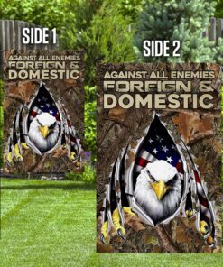 against all enemies foreign and domestic. eagle patriotism flag 5984