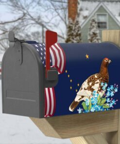 alaska state willow ptarmigan bird and forget me not flower mailbox cover mln1141mbv10 4261
