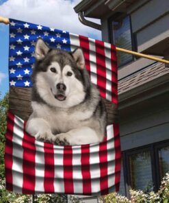 Alaskan Malamute American Flag THB3647Fv2