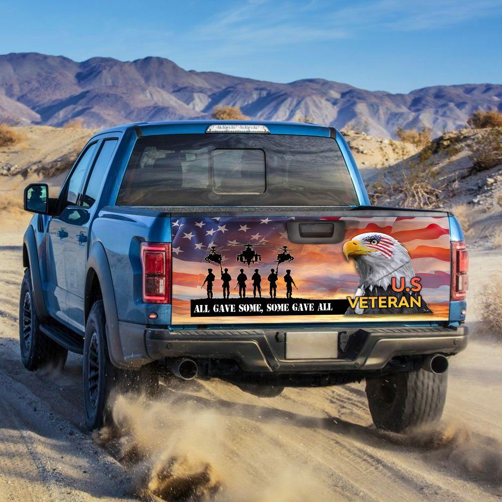 All Gave Some, Some Gave All Veteran Of America Truck Tailgate Decal Sticker Wrap - Image 2
