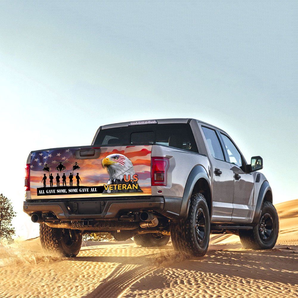 All Gave Some, Some Gave All Veteran Of America Truck Tailgate Decal Sticker Wrap - Image 6