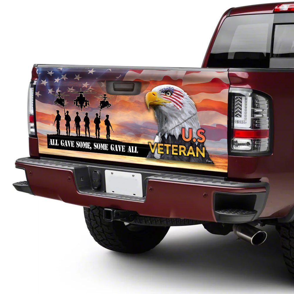 All Gave Some, Some Gave All Veteran Of America Truck Tailgate Decal Sticker Wrap - Image 4