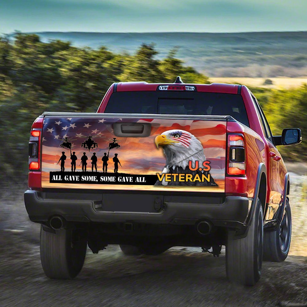 All Gave Some, Some Gave All Veteran Of America Truck Tailgate Decal Sticker Wrap - Image 3