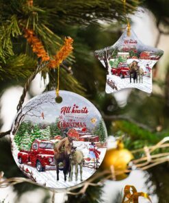 All Hearts Come Home For Christmas, Christmas Horse Ceramic Ornament