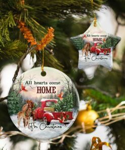 All Hearts Come Home For Christmas Horse Ceramic Ornament