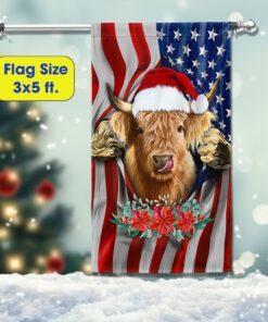 america highland cow christmas flag mln787f 5229