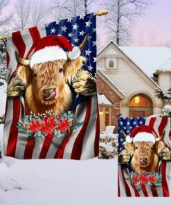 america highland cow christmas flag mln787f 8774
