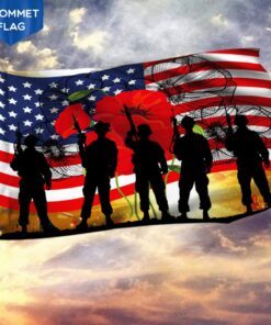 America Veteran Grommet Flag Poppy Remembrance NTB112GFv2