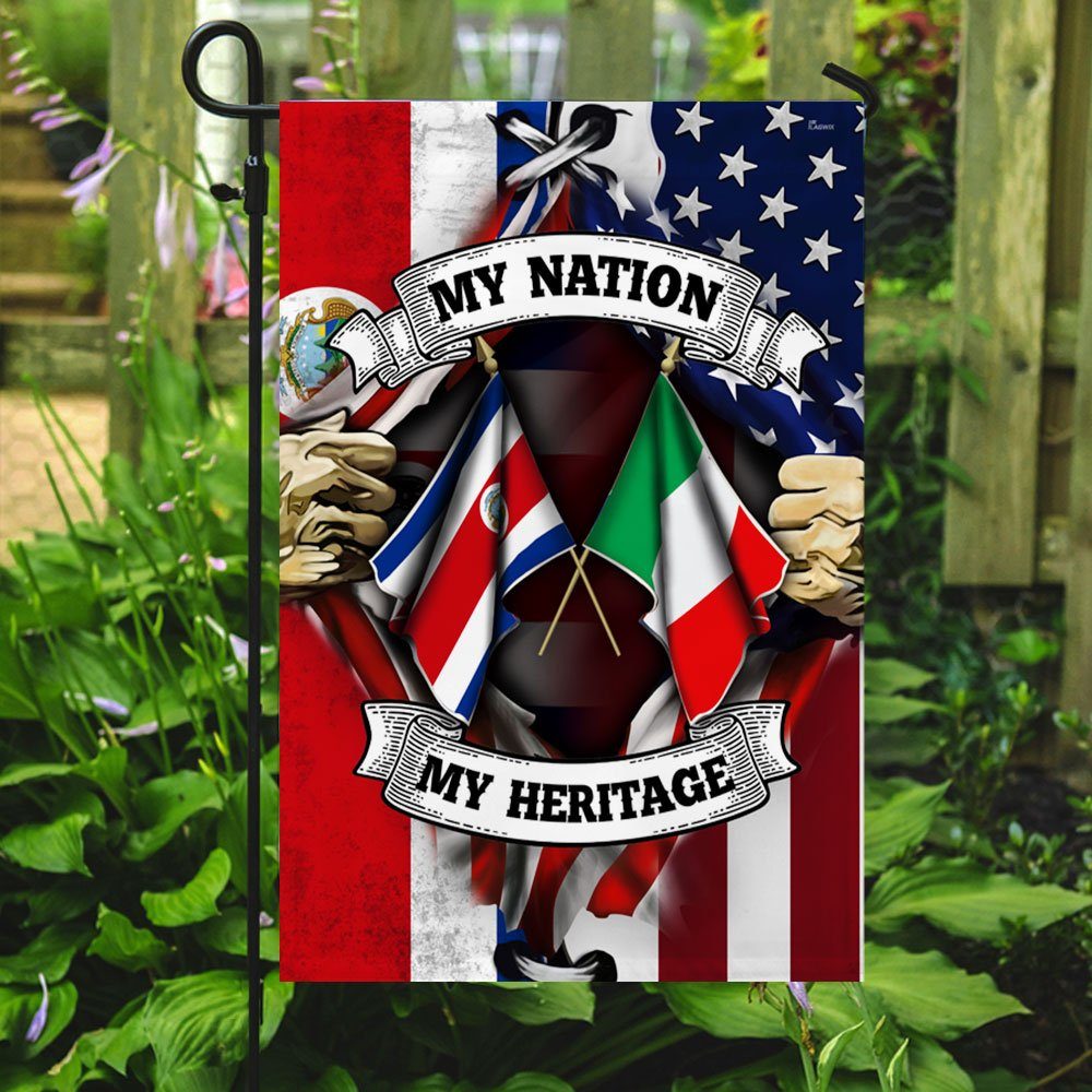 American, Costa Rica & Italian Flag My Nation My Heritage DDH2869Fv3 - Image 5