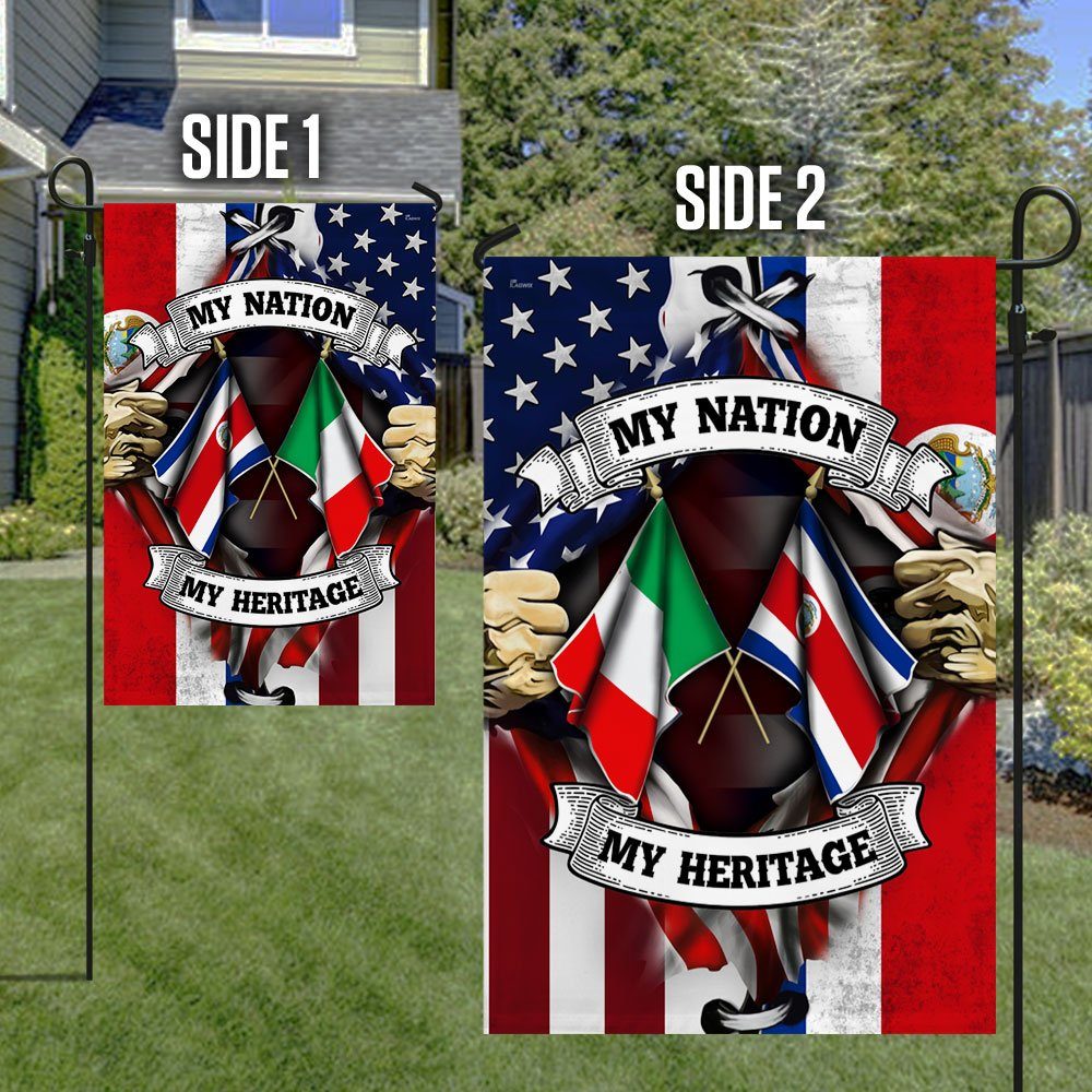 American, Costa Rica & Italian Flag My Nation My Heritage DDH2869Fv3 - Image 6