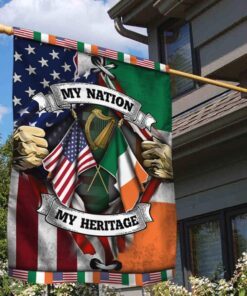 American & Irish Flag My Nation My Heritage DDH2869Fv2