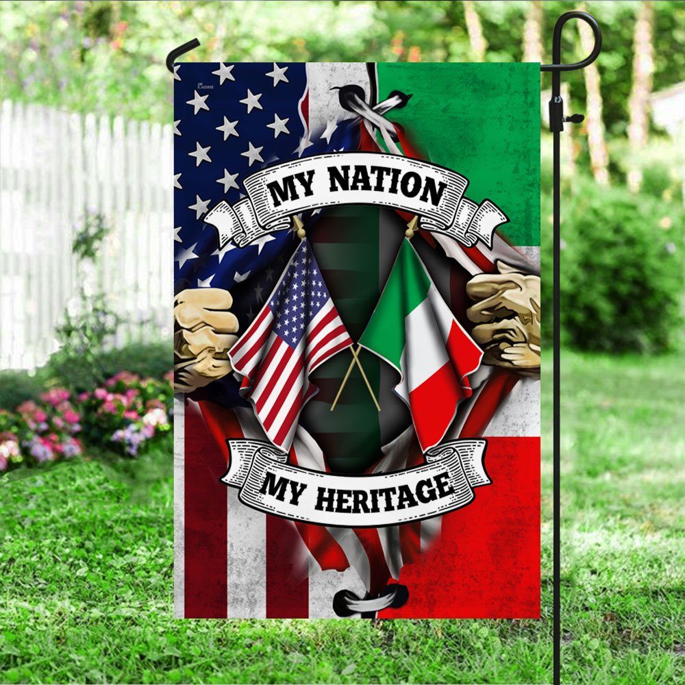 American & Italian Flag My Nation My Heritage DDH2869F - Image 4