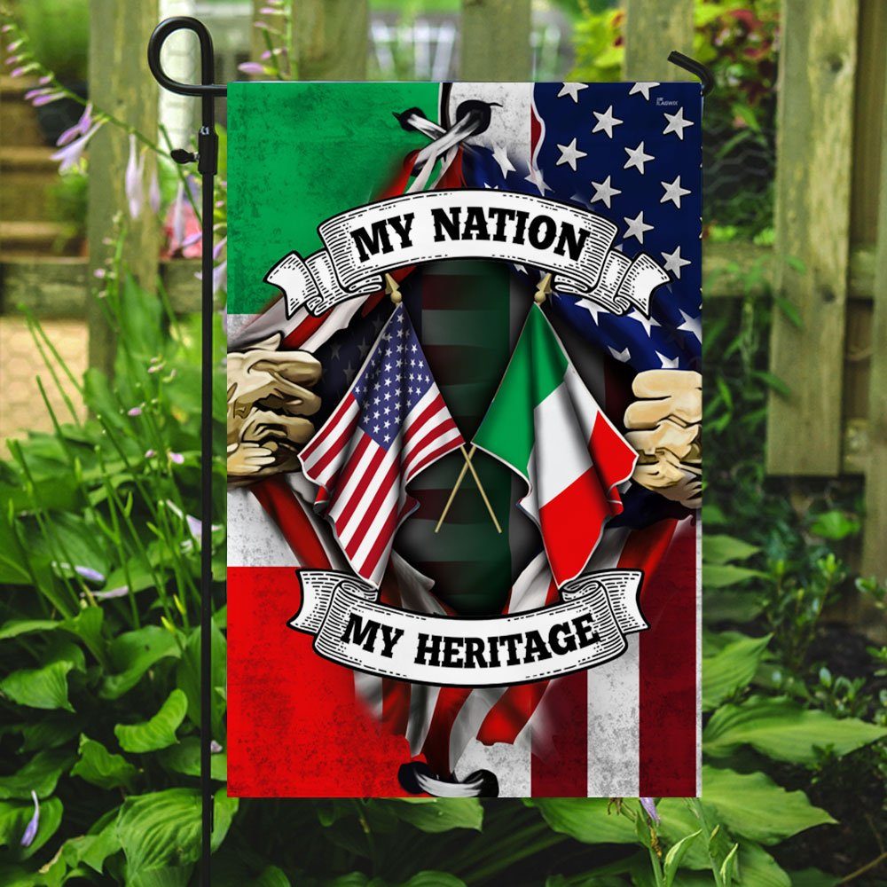 American & Italian Flag My Nation My Heritage DDH2869F - Image 5