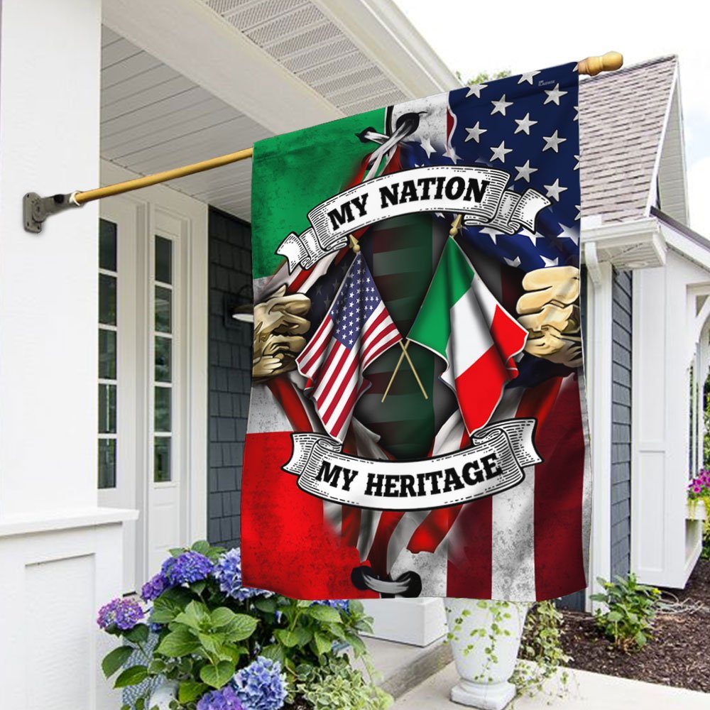 American & Italian Flag My Nation My Heritage DDH2869F - Image 2