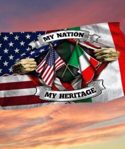 American & Italian Grommet Flag My Nation My Heritage DDH2869GF