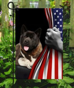 american akita u.s. flag trl772fv30 8357