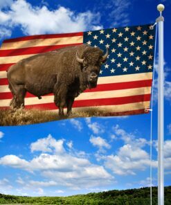 american bison buffalo grommet flag tqn246gf 7063