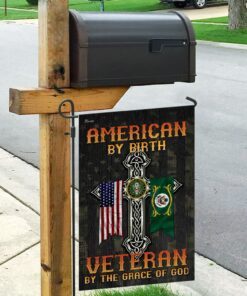 american by birth. veteran by the grace of god flag 5078
