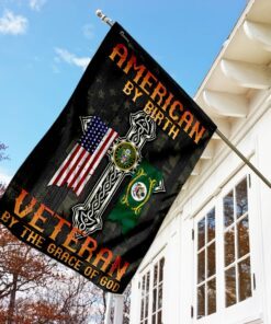 american by birth. veteran by the grace of god flag 6973