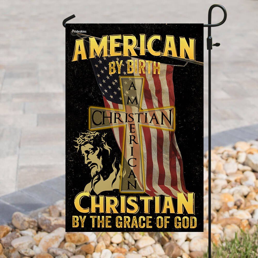 American By Birth Christian By The Grace Of God Flag - Image 8