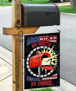 american by birth postal worker by choice flag 1124