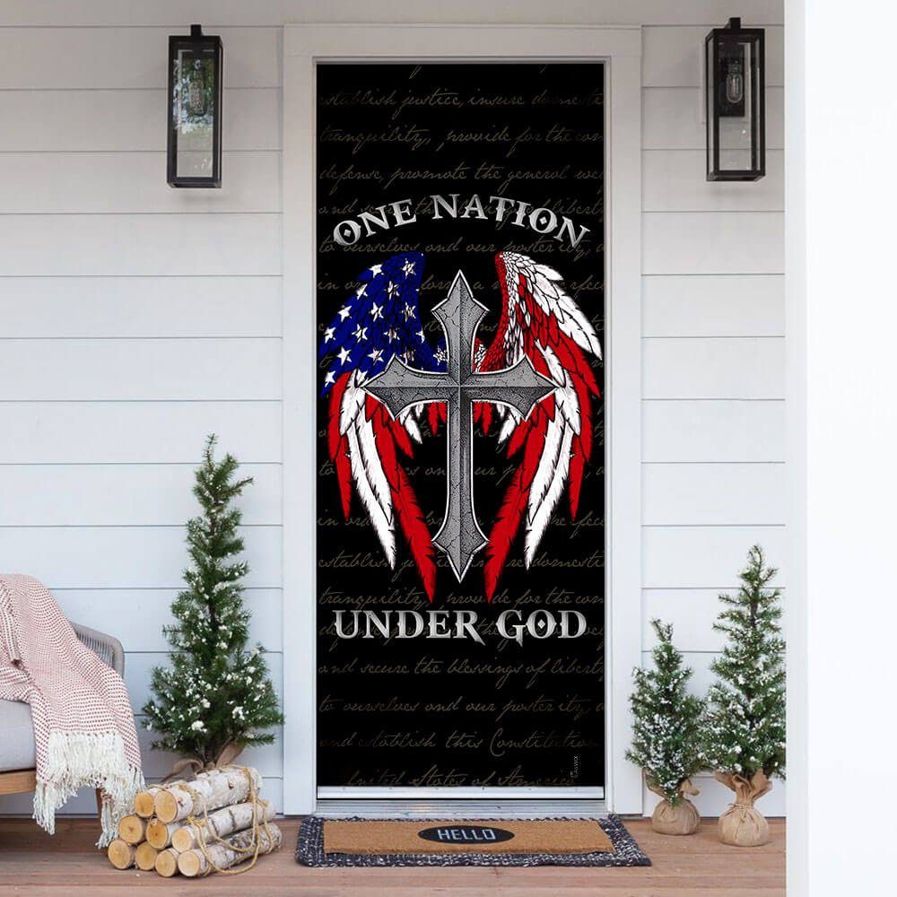 American Christian Cross. One Nation Under God Door Cover