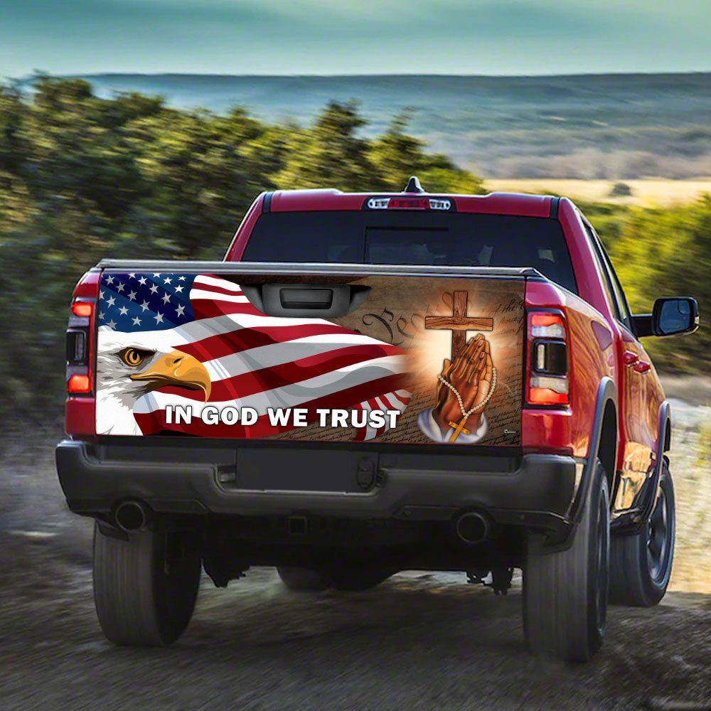 American Eagle In God We Trust Truck Tailgate Decal MBH155TD - Image 3