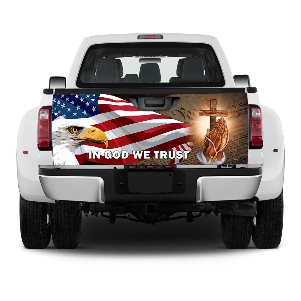 American Eagle In God We Trust Truck Tailgate Decal MBH155TD - Image 5
