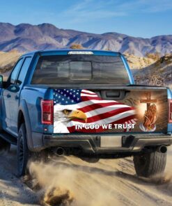 american eagle in god we trust truck tailgate decal mbh155td 5867